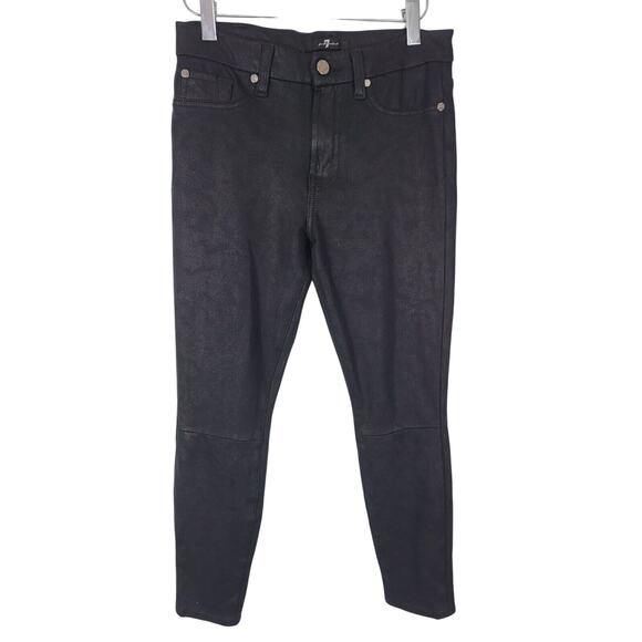 7 For All Mankind Jeans 27 Womens Black Mid Rise Classic Skinny - Picture 1 of 9